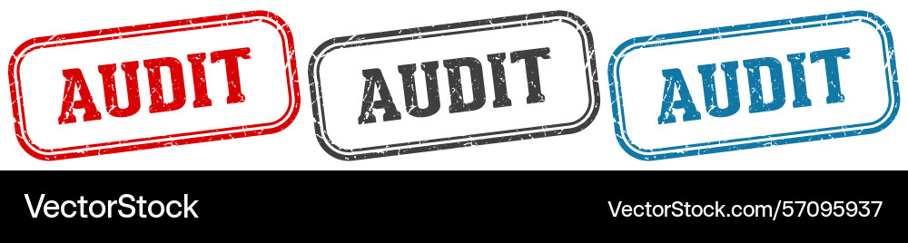 Audit stamp rectangular set isolated Vector Image
