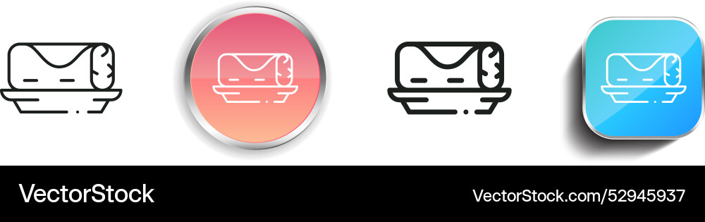 Chimichanga icon thin linear regular and button Chimichanga icon thin linear regular and button vector image