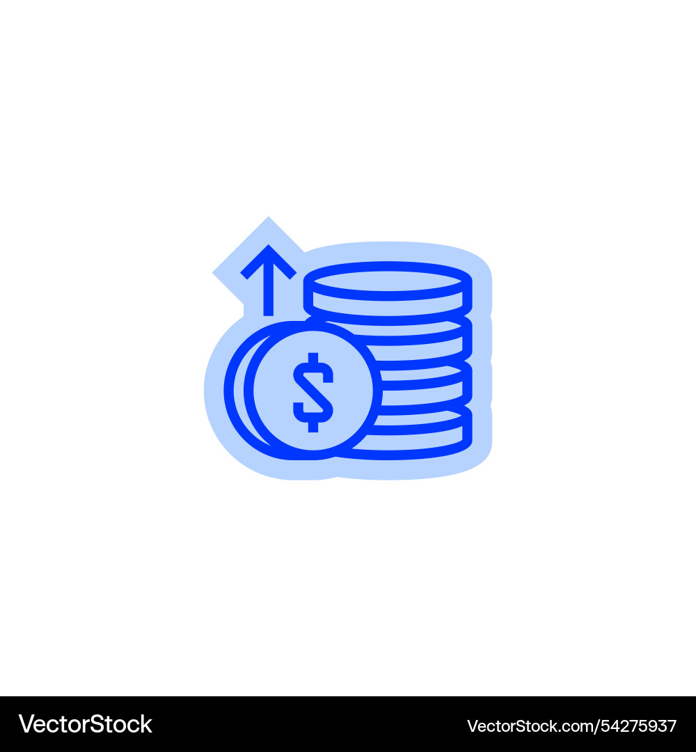 Coin stack line icon linear style sign for mobile Coin stack line icon linear style sign for mobile vector image