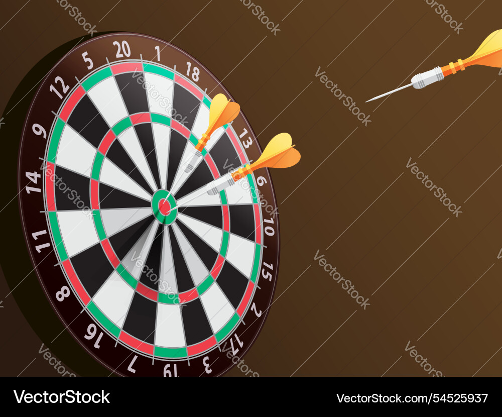Dart throw to board Vector Image