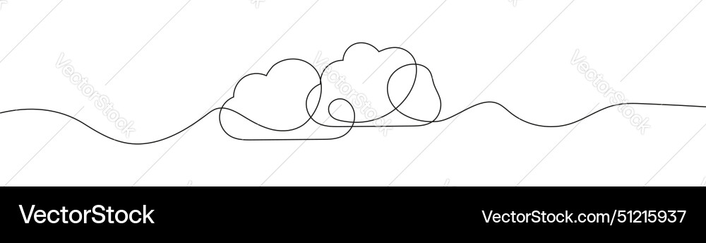 Elegant continuous line drawing of a cloud Elegant continuous line drawing of a cloud vector image