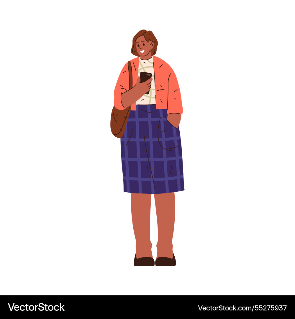 Female character with smartphone businesslady Female character with smartphone businesslady vector image