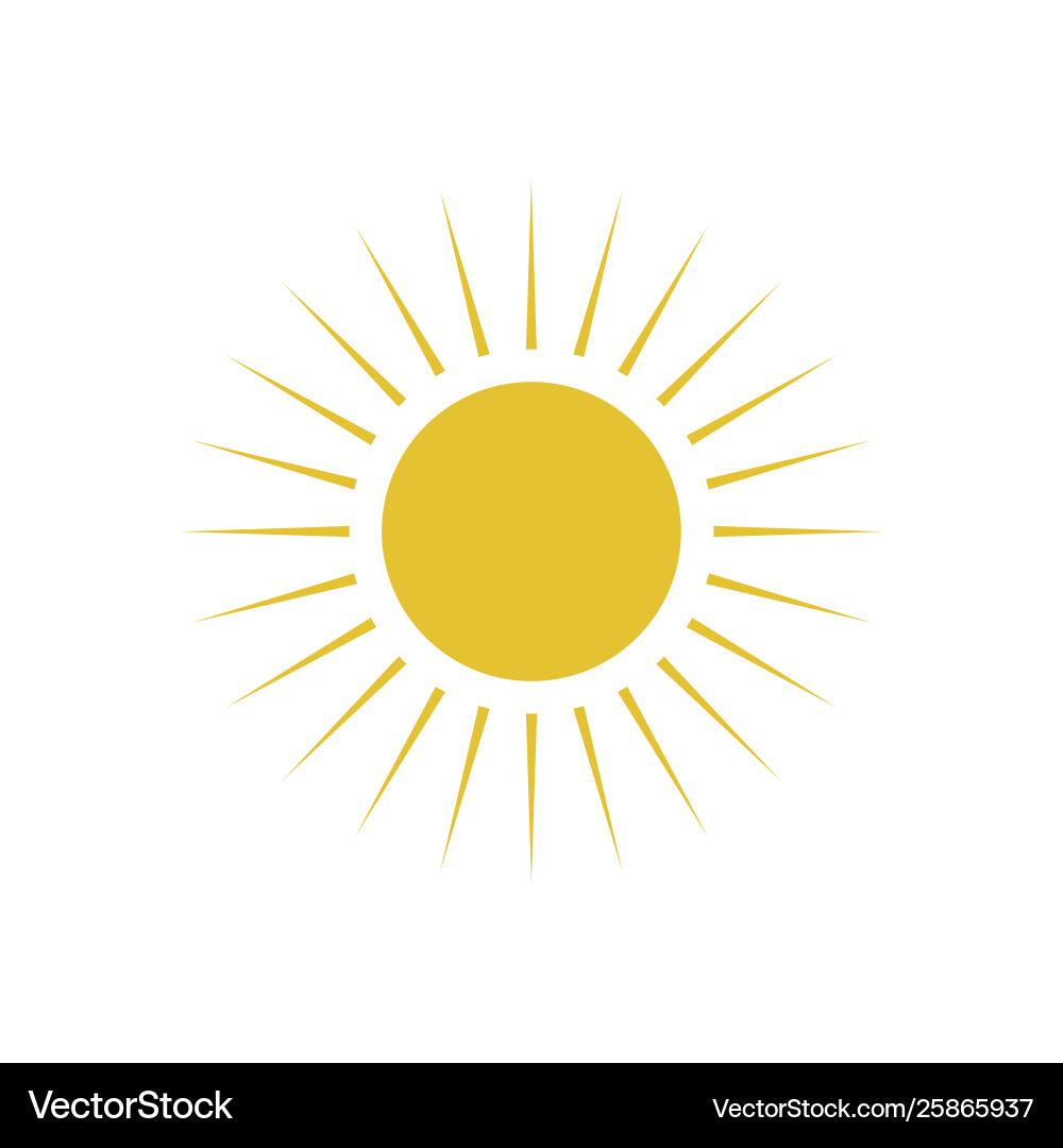 Flat sun icon Royalty Free Vector Image - VectorStock