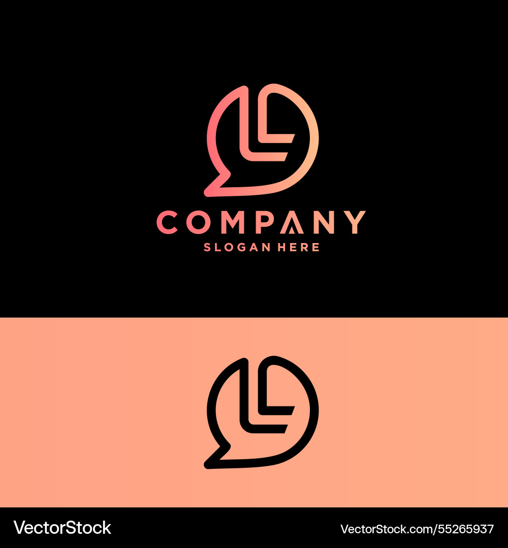 L symbol initial letter design monogram abstract Vector Image