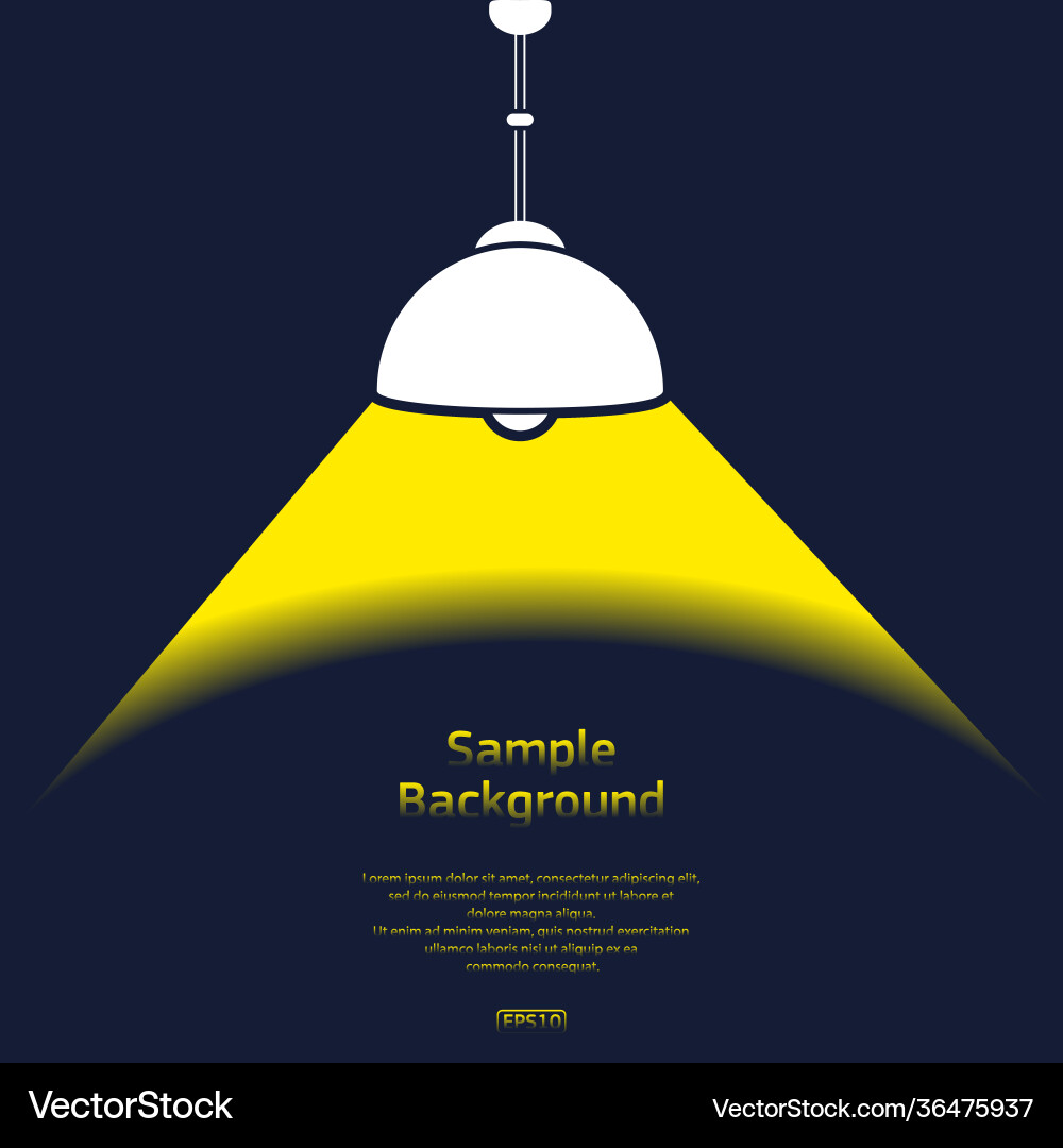 Lamp with light and text Lamp with light and text vector image