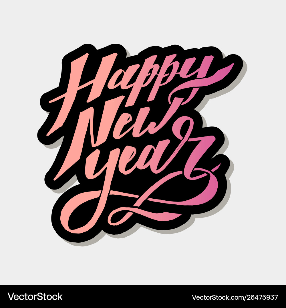 New Year Celebration Lettering Royalty Free Vector Image