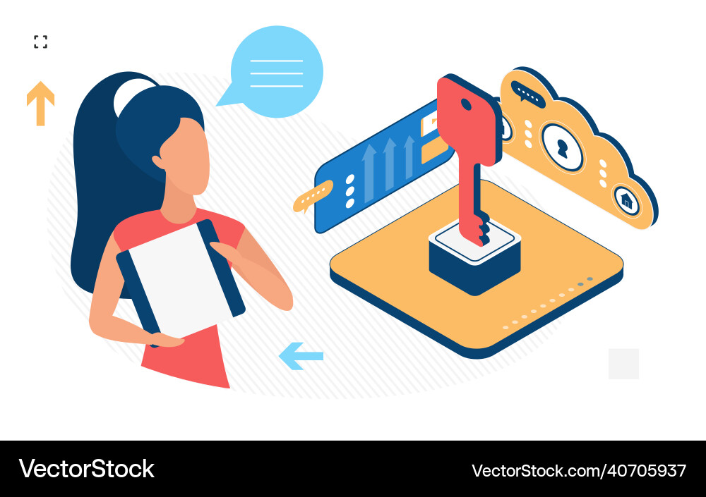 Online security key keeping from accessing Online security key keeping from accessing Vector Image