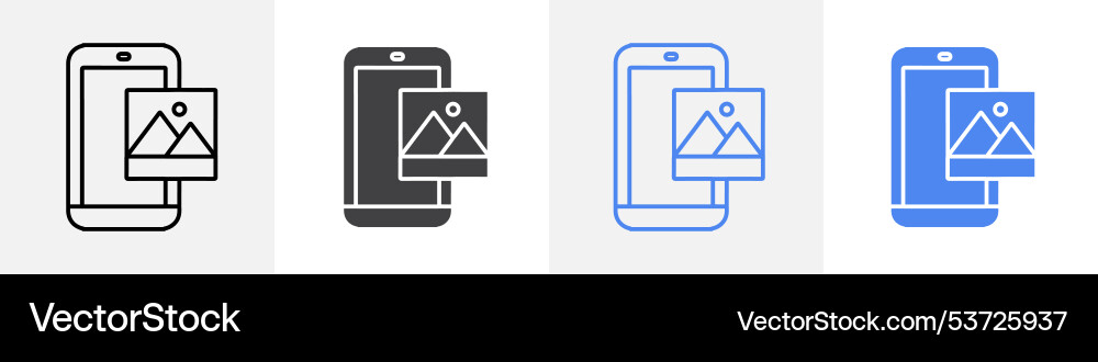 Phone gallery icon set use for web Vector Image
