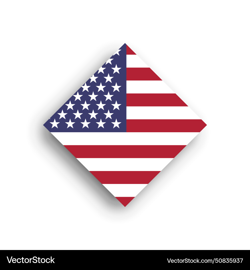 Rhombus flag of united states america Rhombus flag of united states america Vector Image