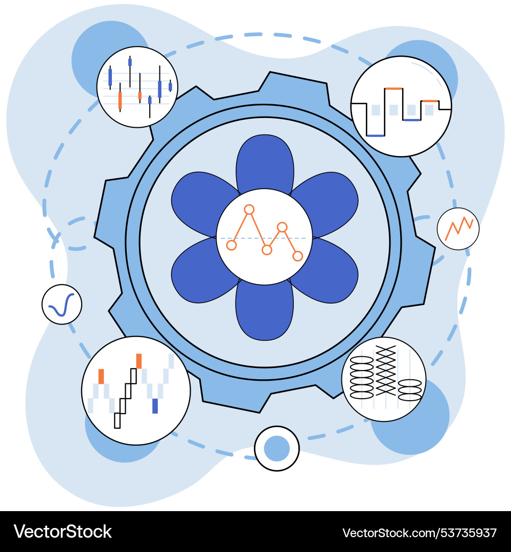 Technical analysis search for information Technical analysis search for information vector image