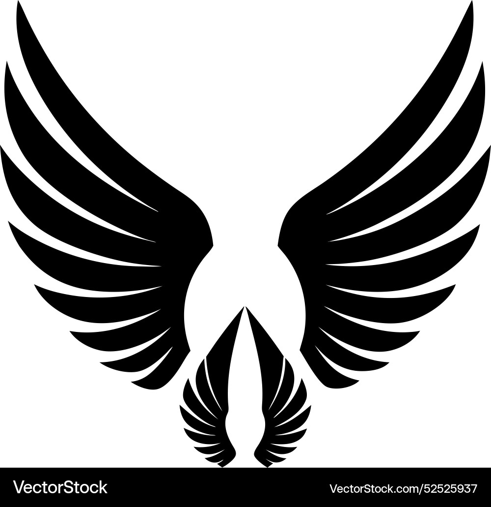Wing icon set silhouette 2 Royalty Free Vector Image