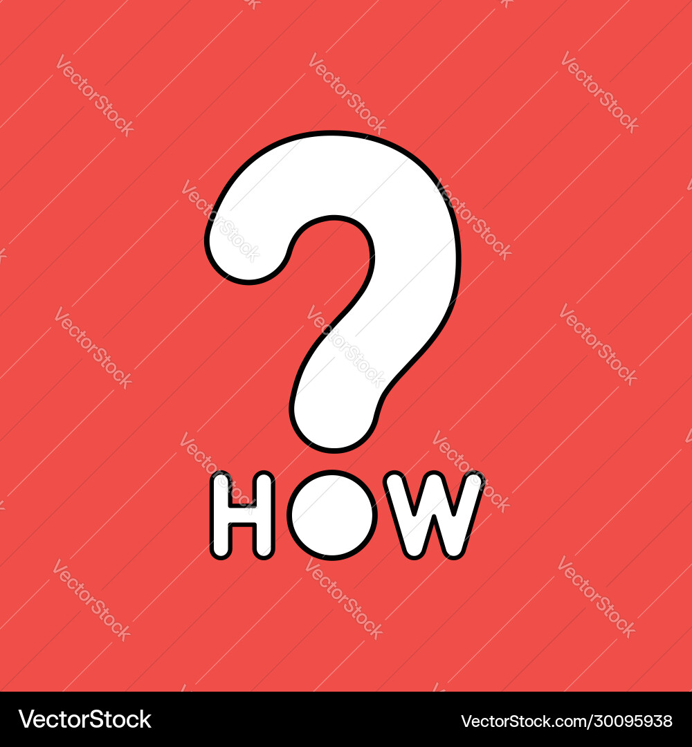 Concept how text with question mark Concept how text with question mark vector image