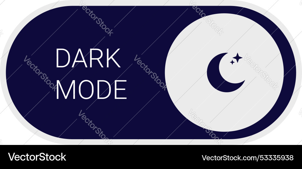 Dark mode button showing night time setting Dark mode button showing night time setting vector image
