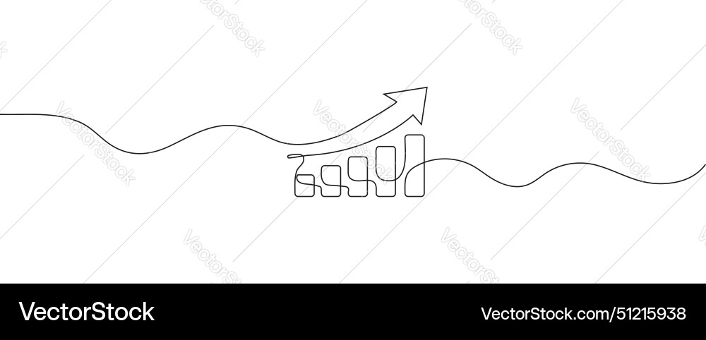 Dynamic continuous line drawing of a growing graph vector image