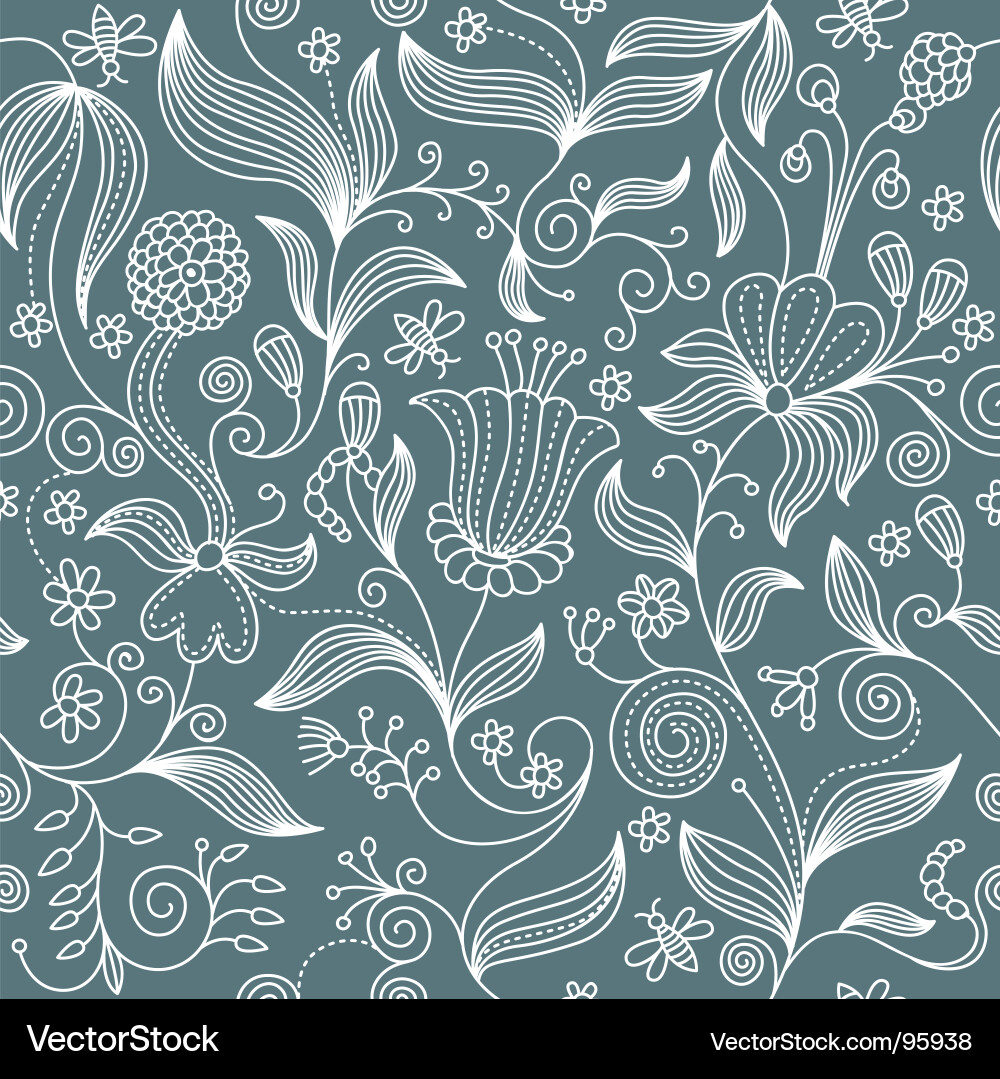 Floral Kids Pattern vector image