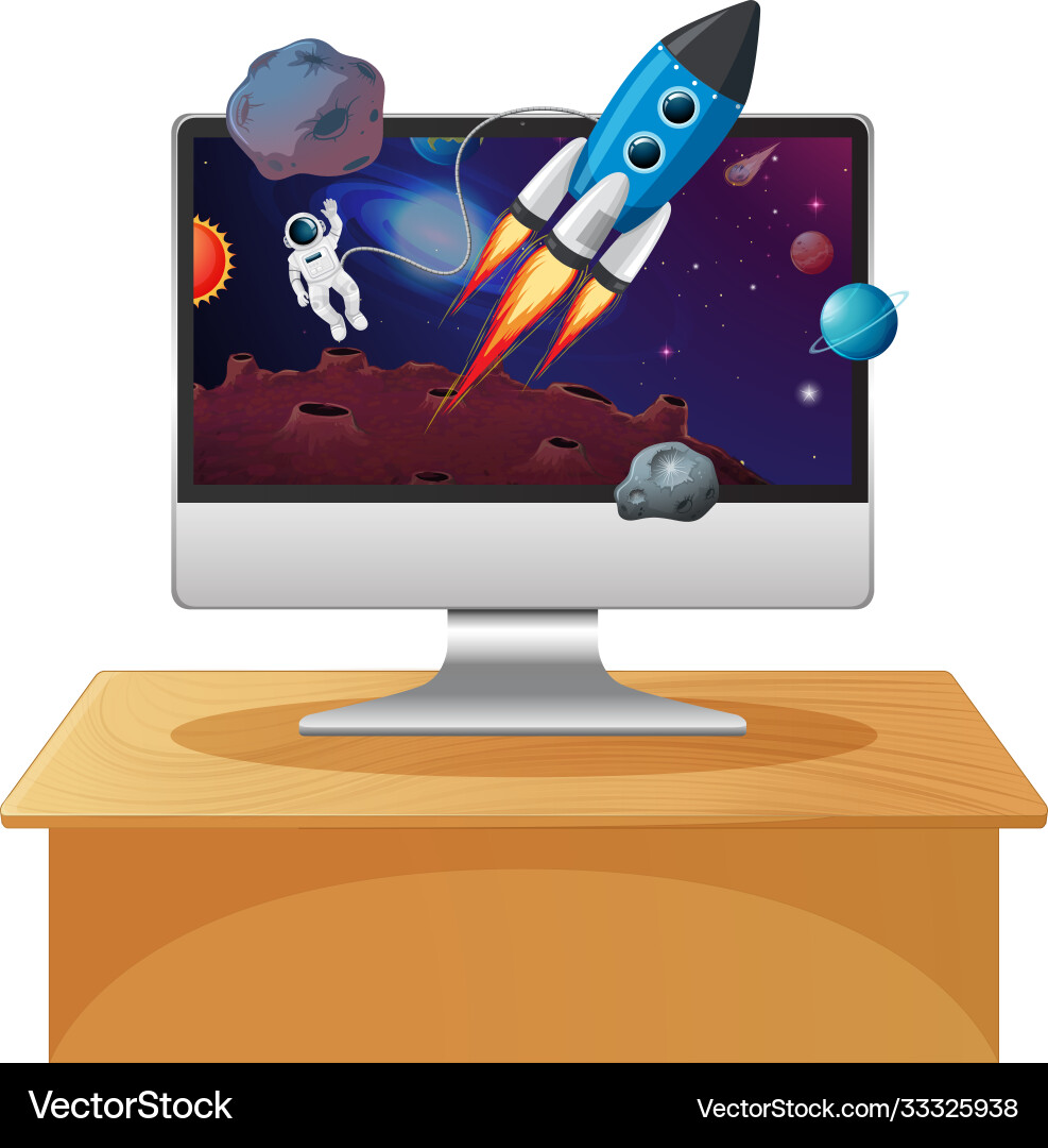 Galaxy background on computer screen Galaxy background on computer screen vector image