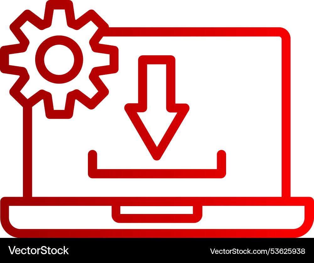 Install line gradient icon Vector Image