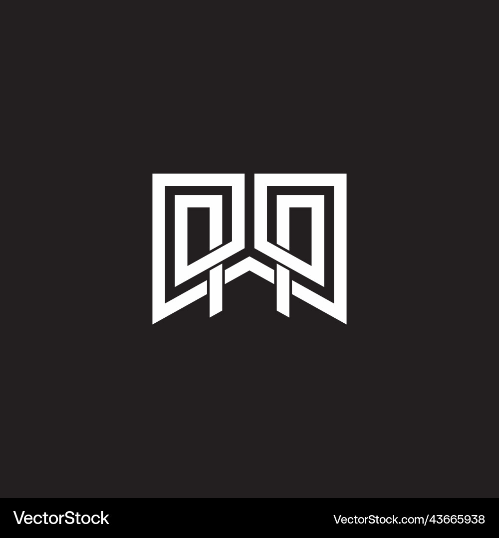 Letter wp simple linked overlapping stripe line Letter wp simple linked overlapping stripe line vector image