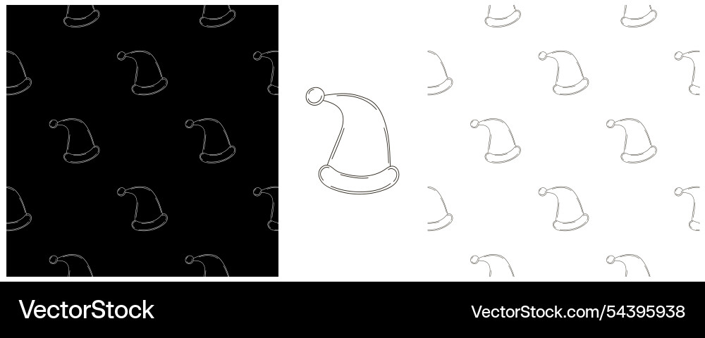 New year set monochrome pattern in hand draw style New year set monochrome pattern in hand draw style vector image