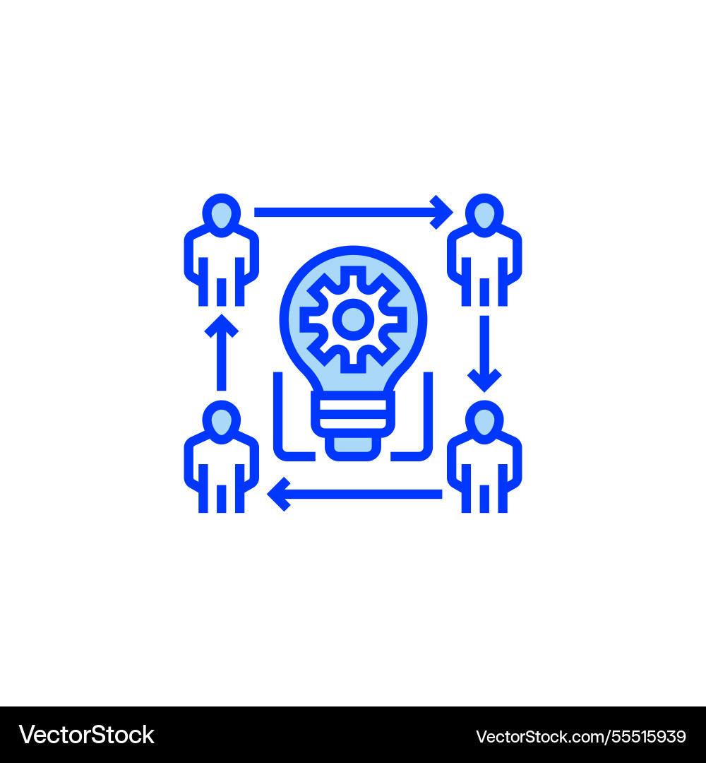 Brainstorming filled line icon linear style sign Brainstorming filled line icon linear style sign vector image