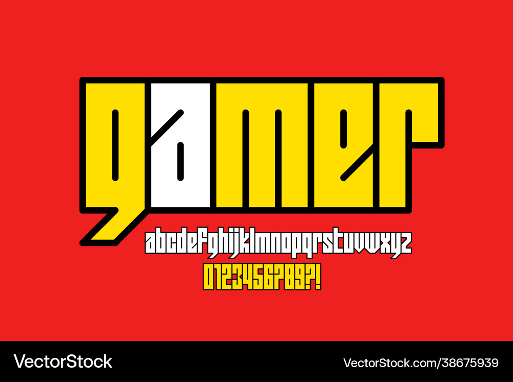 Computer game lowercase style font Computer game lowercase style font vector image