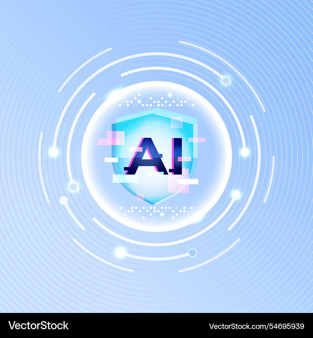 Cyber security ai technology concept abstract Cyber security ai technology concept abstract vector image