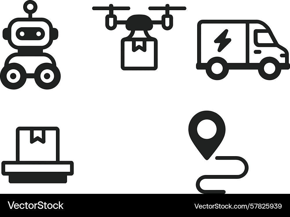 Delivery technologies showcase automated vector image