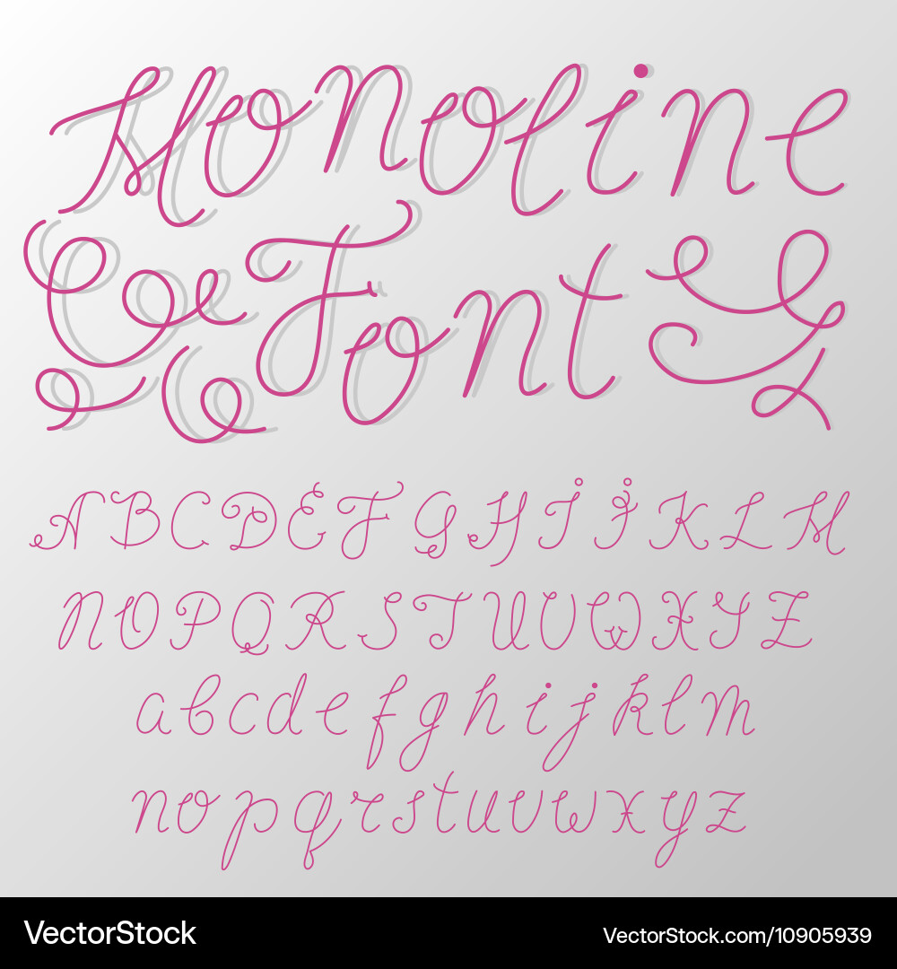 Elegant Monoline Script Font vector image
