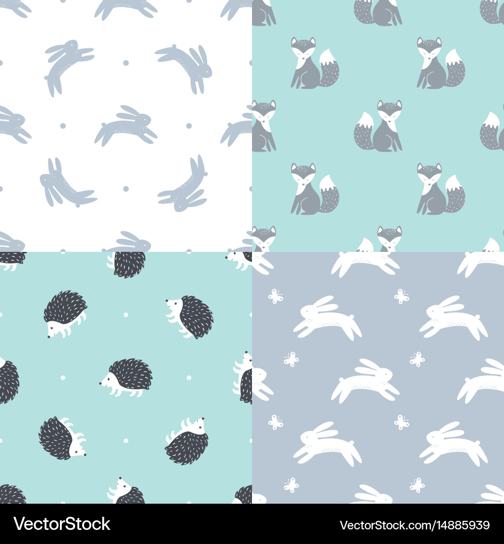 Forest Friends Patterns vector image