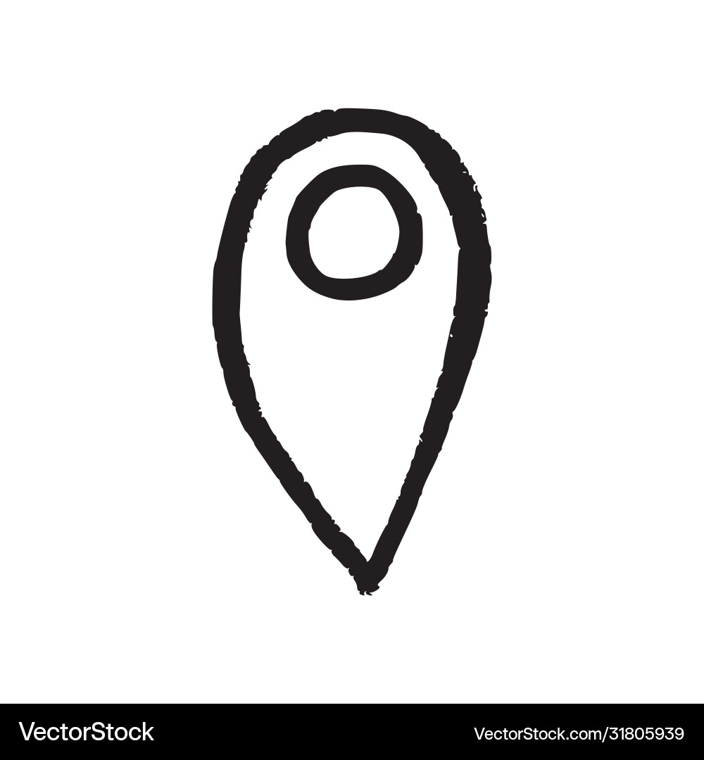 Hand drawn coordinates location point gps map vector image