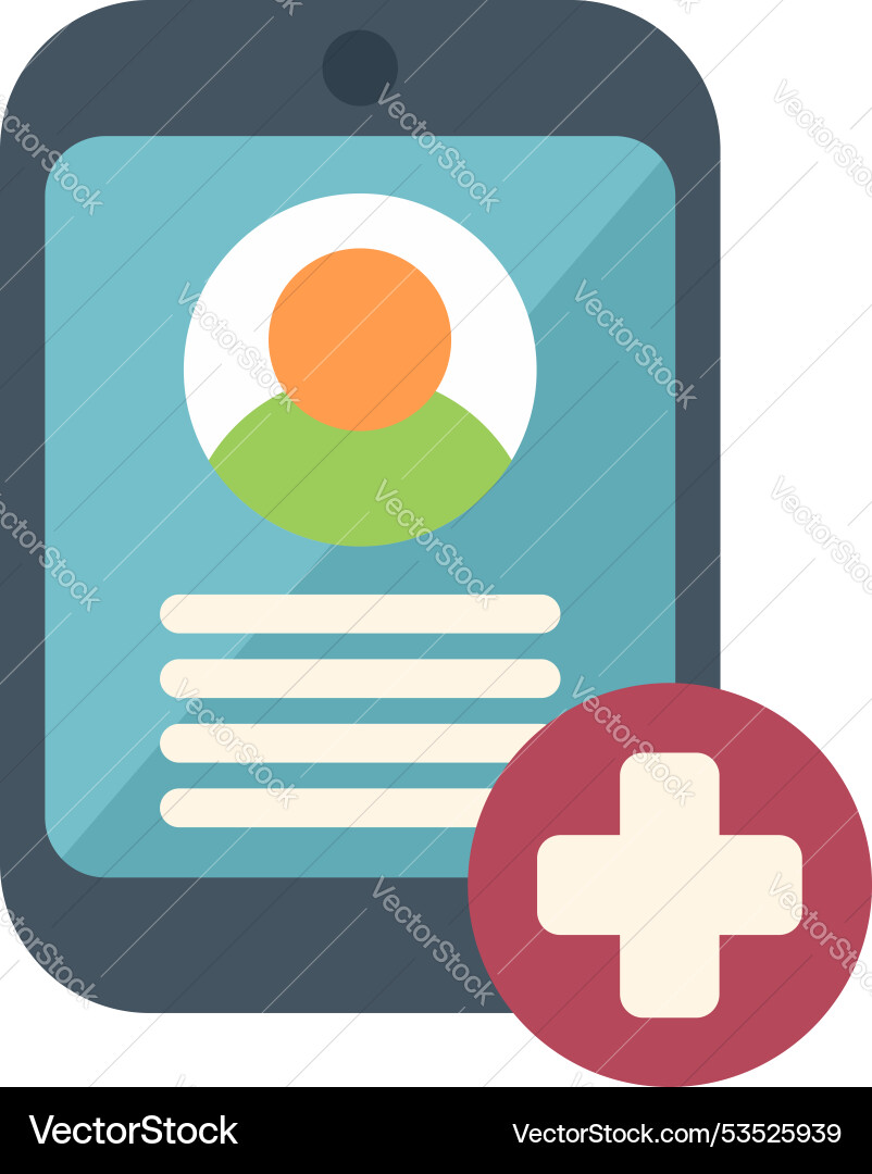 Smartphone showing contact adding screen with plus vector image