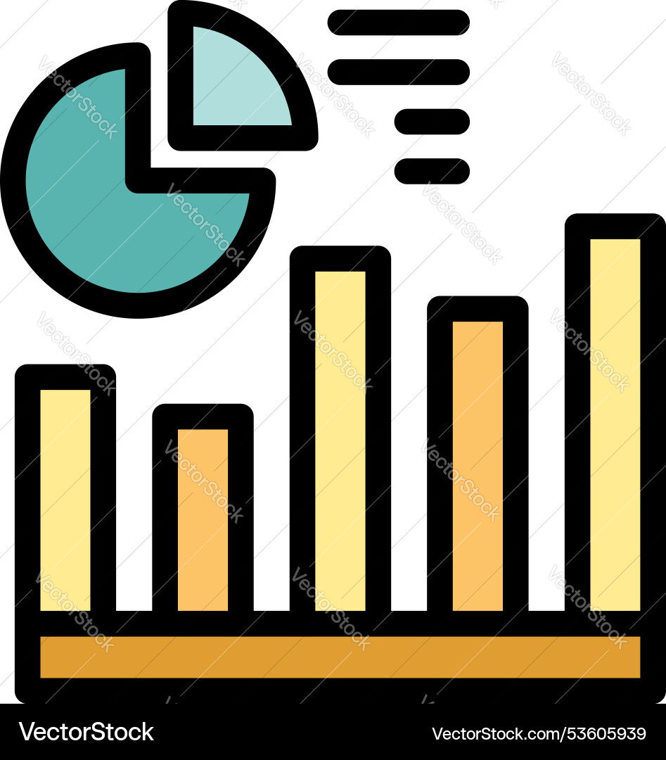 Statistical chart showing pie and bar graph Statistical chart showing pie and bar graph vector image