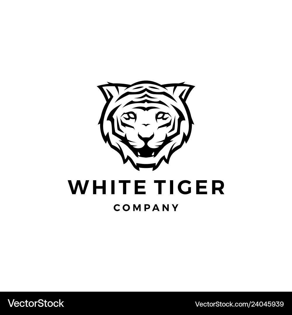 White tiger logo icon White tiger logo icon vector image