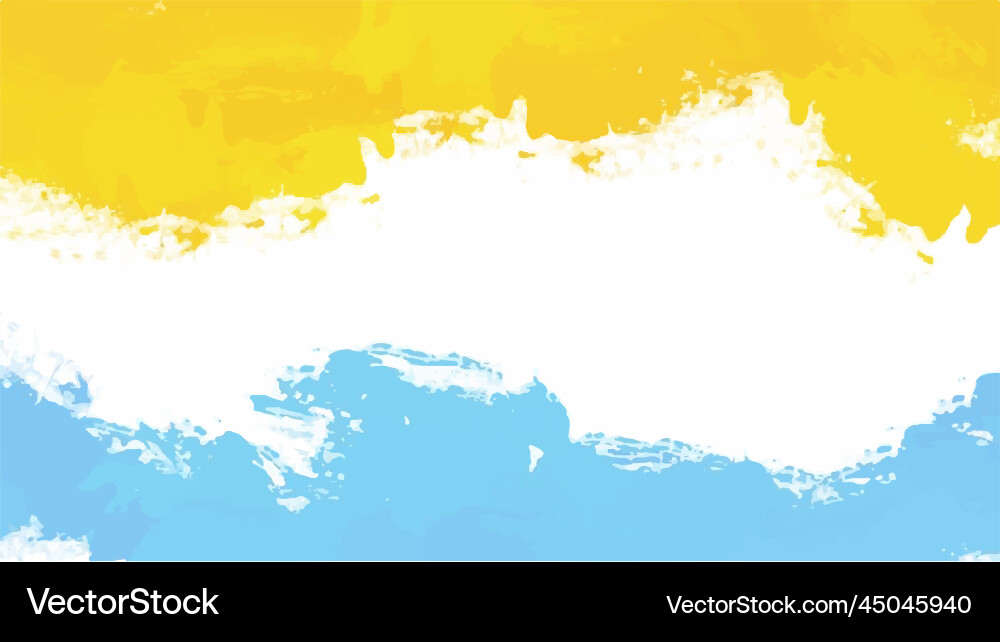 Abstract blue and yellow watercolor background vector image