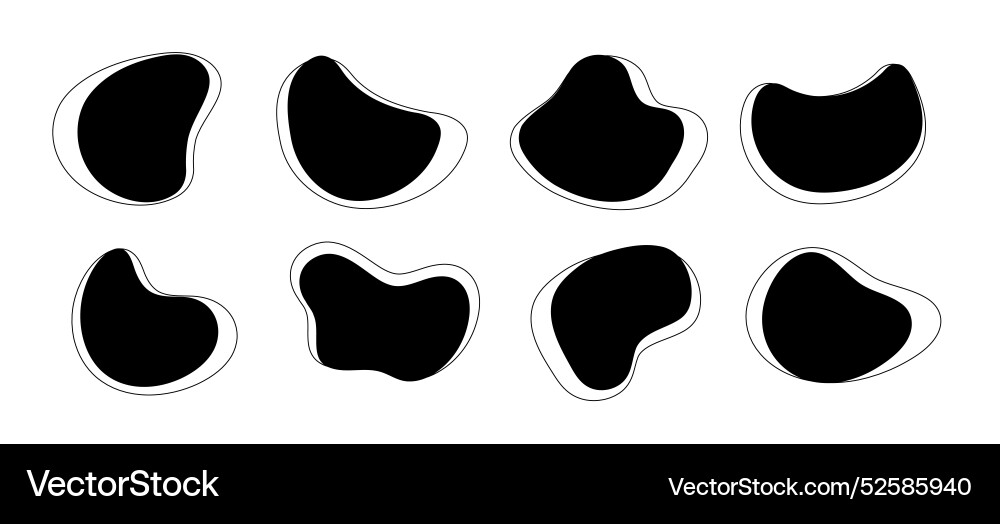 Blob shapes set of irregular round blot graphic Blob shapes set of irregular round blot graphic vector image