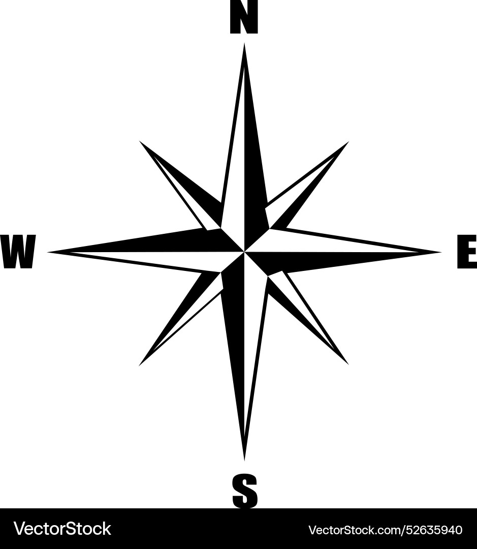 Compass navigation design directional indicator vector image