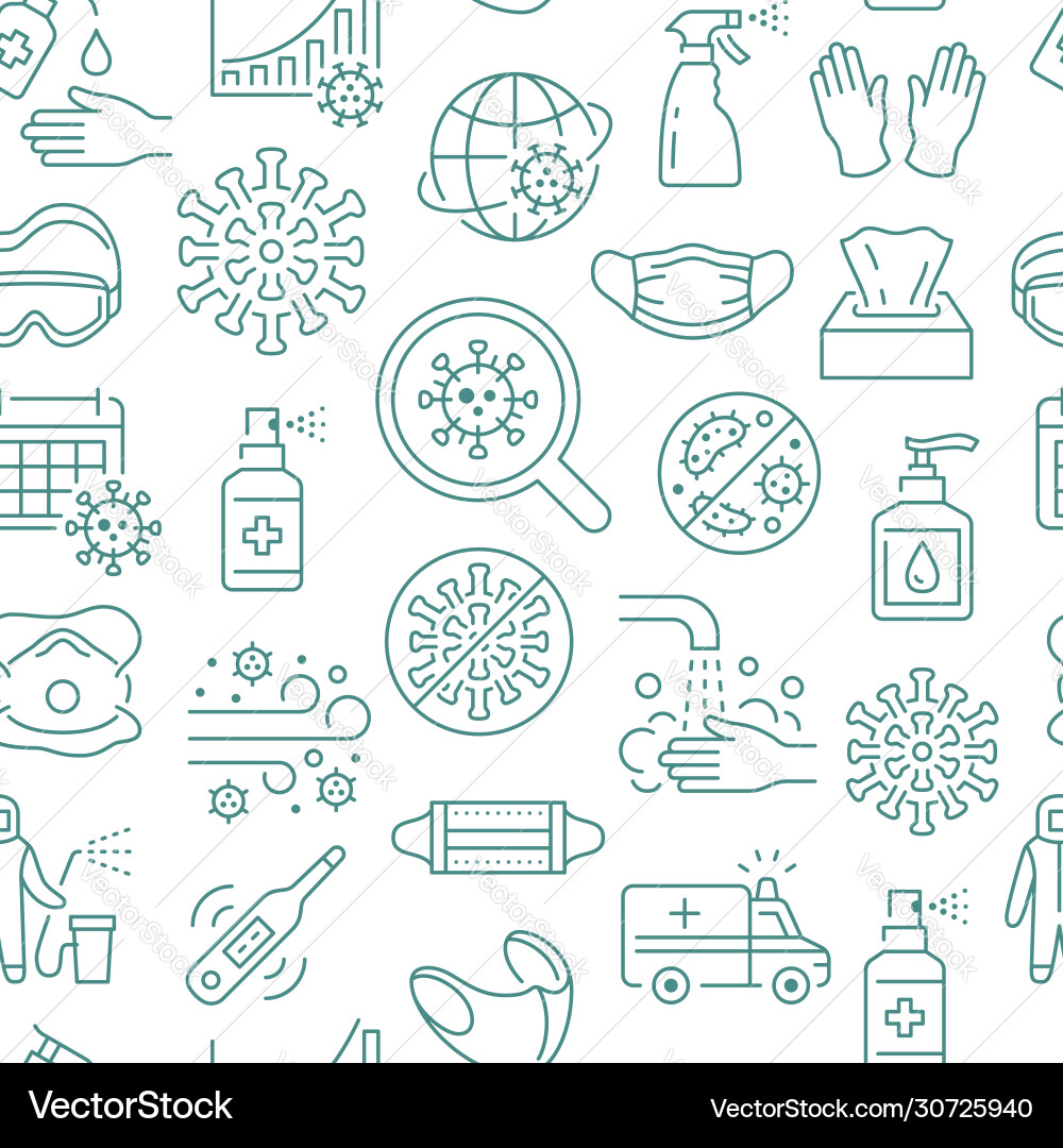 Coronavirus seamless pattern background Royalty Free Vector