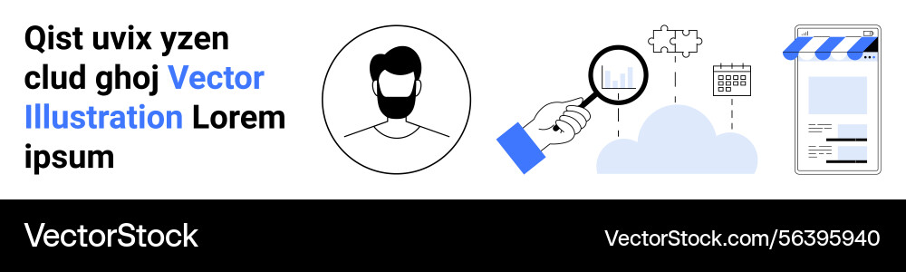 Digital profile cloud search data storage Digital profile cloud search data storage vector image