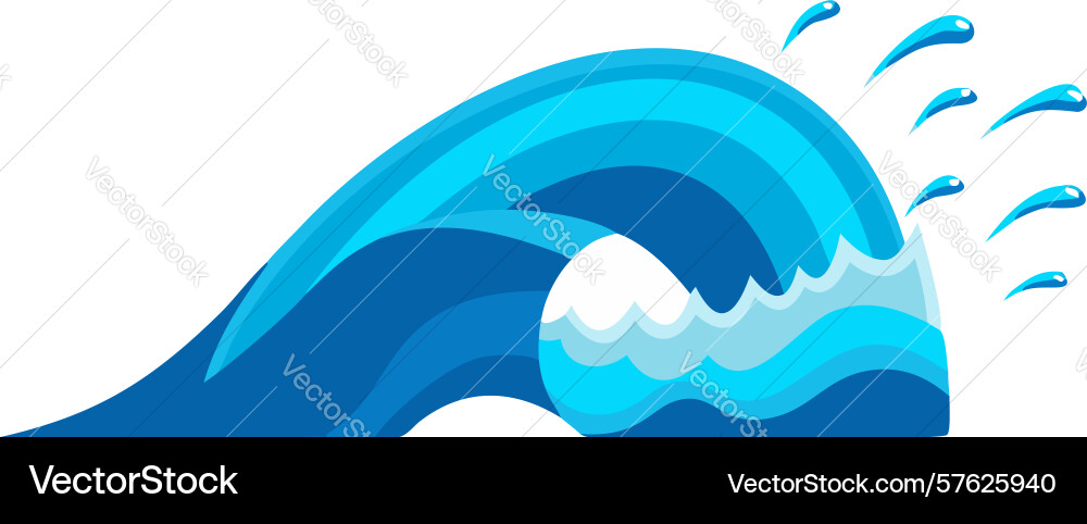 Dynamic crashing ocean wave art design generative Vector Image