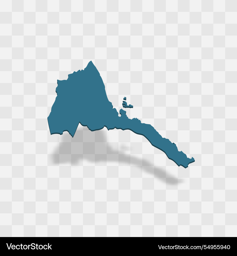 Eritrea map silhouette Eritrea map silhouette vector image