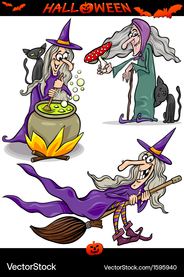 Halloween Cartoon Spooky Themes Vector Image