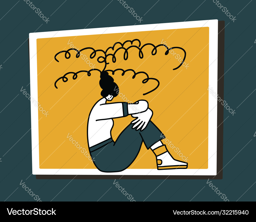 Mental disorder hand drawn color person Mental disorder hand drawn color person vector image
