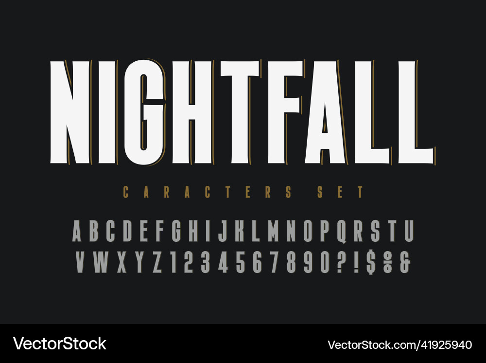 Original retro alphabet condensed letters Original retro alphabet condensed letters vector image