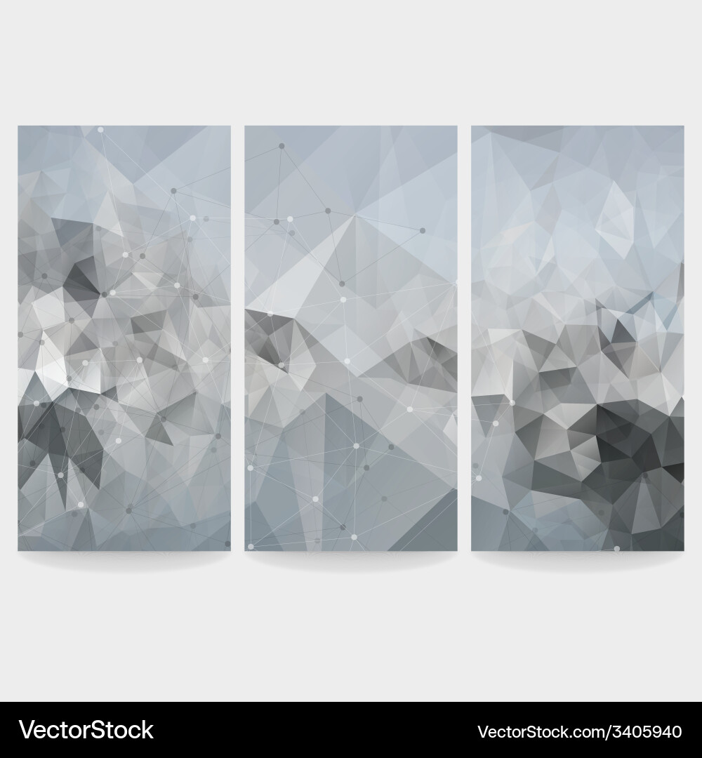 Set of abstract backgrounds molecule structure vector image