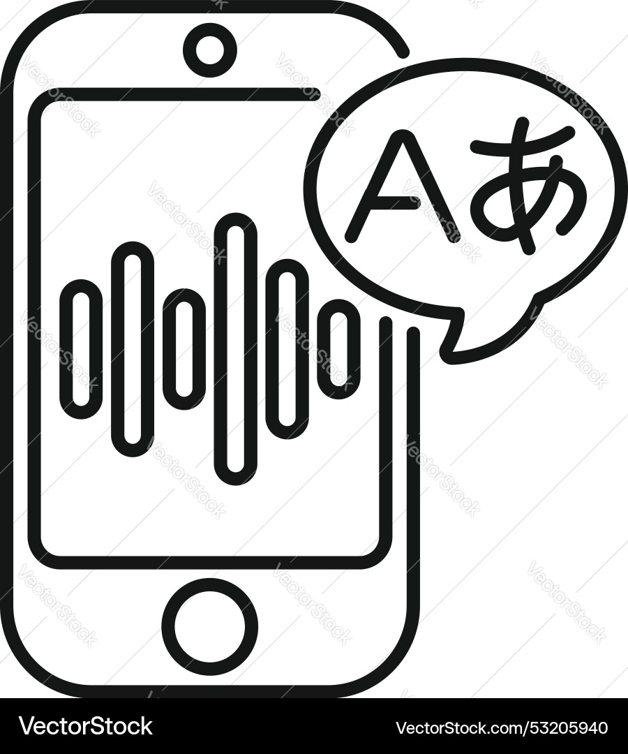 Smartphone translating audio message to foreign Smartphone translating audio message to foreign vector image