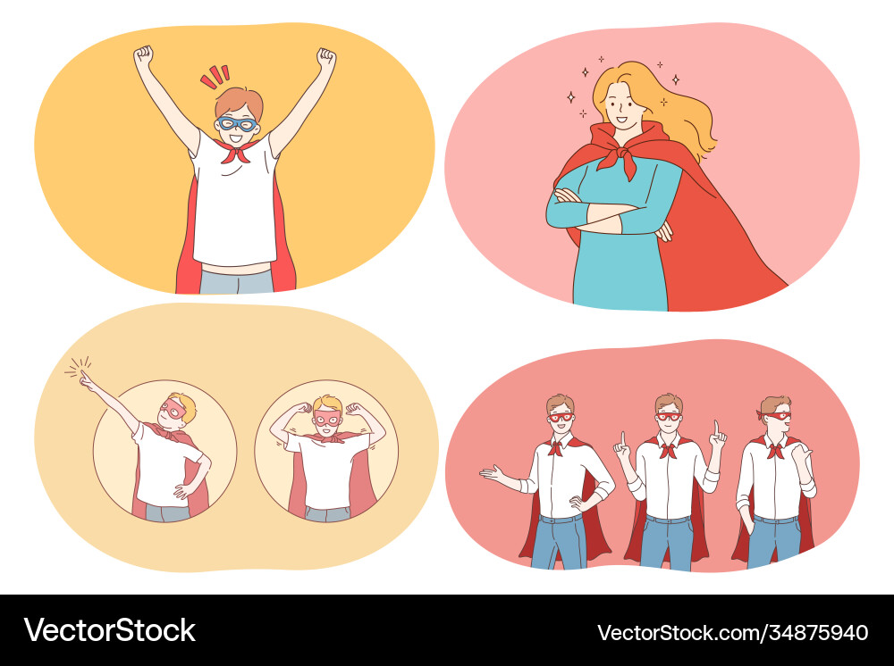 Superhero superman power strength confidence Superhero superman power strength confidence Vector Image