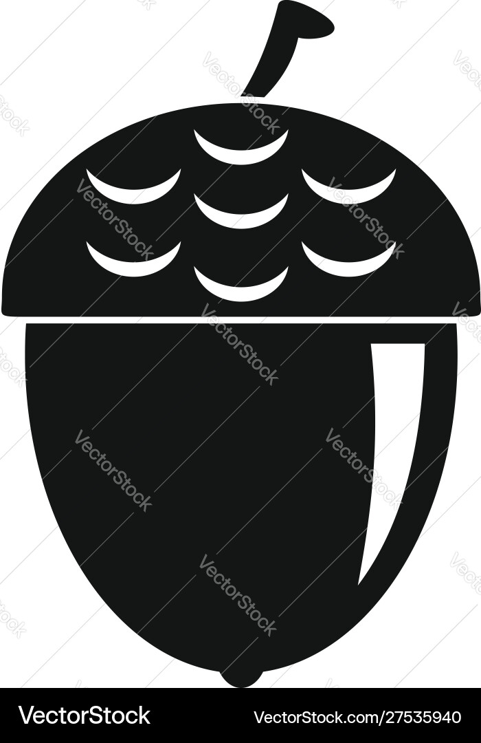 Tree acorn icon simple style vector image