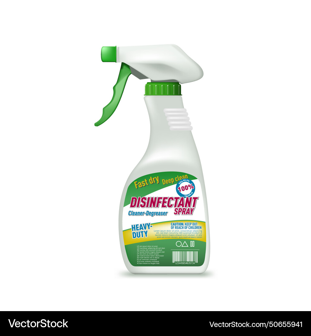 3d disinfectant kill germs spray white bottle Vector Image