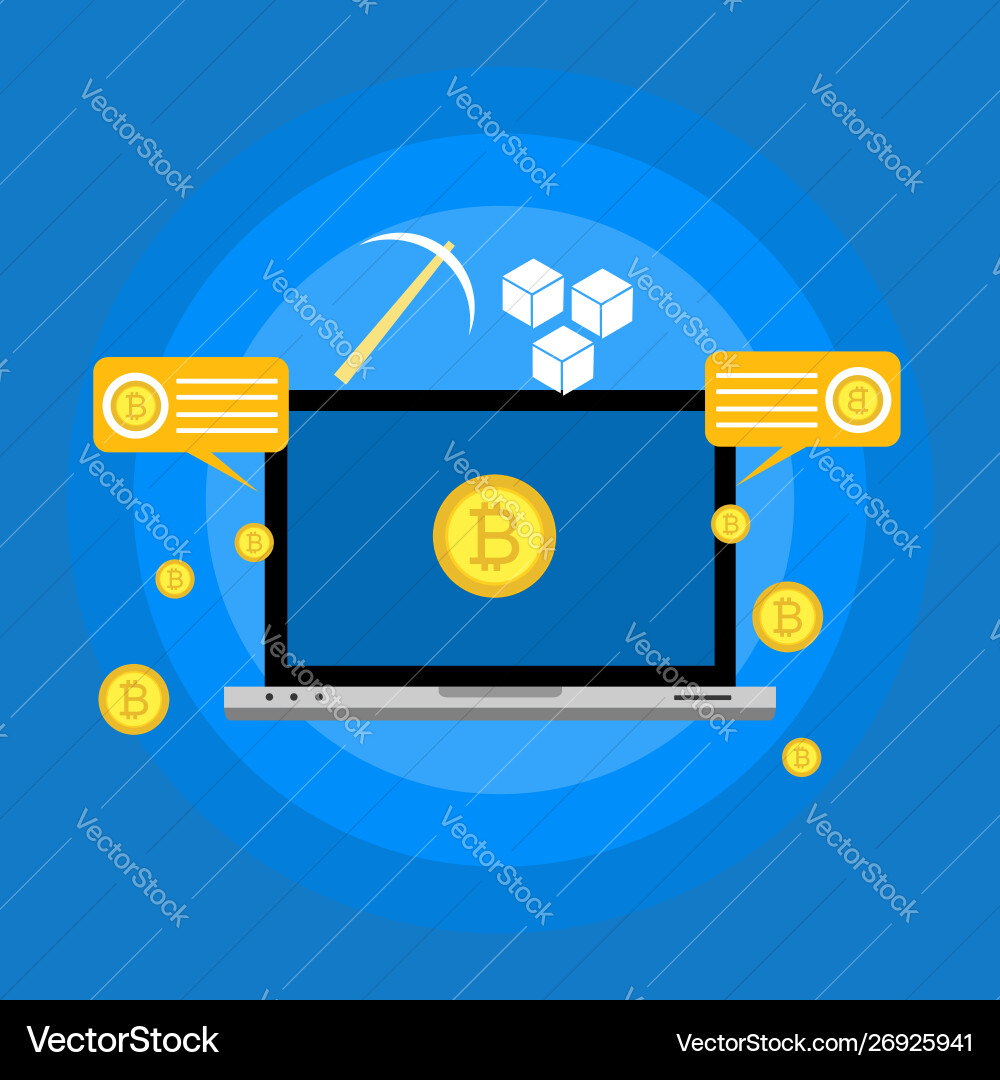 Blockchain scheme mining crypto currency server Blockchain scheme mining crypto currency server vector image