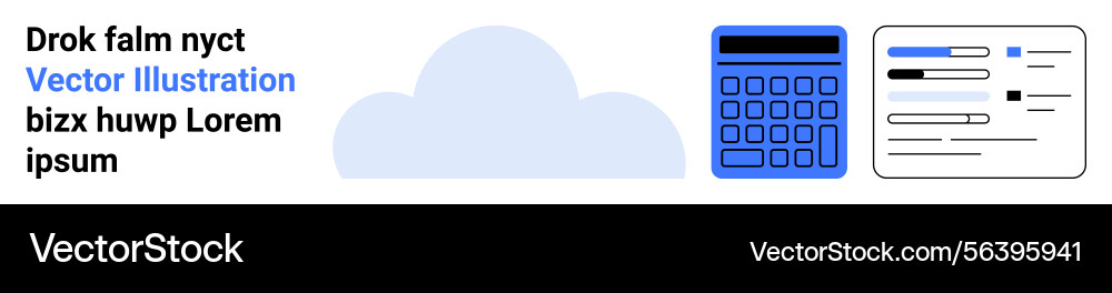 Calculator and interface elements with cloud Calculator and interface elements with cloud vector image